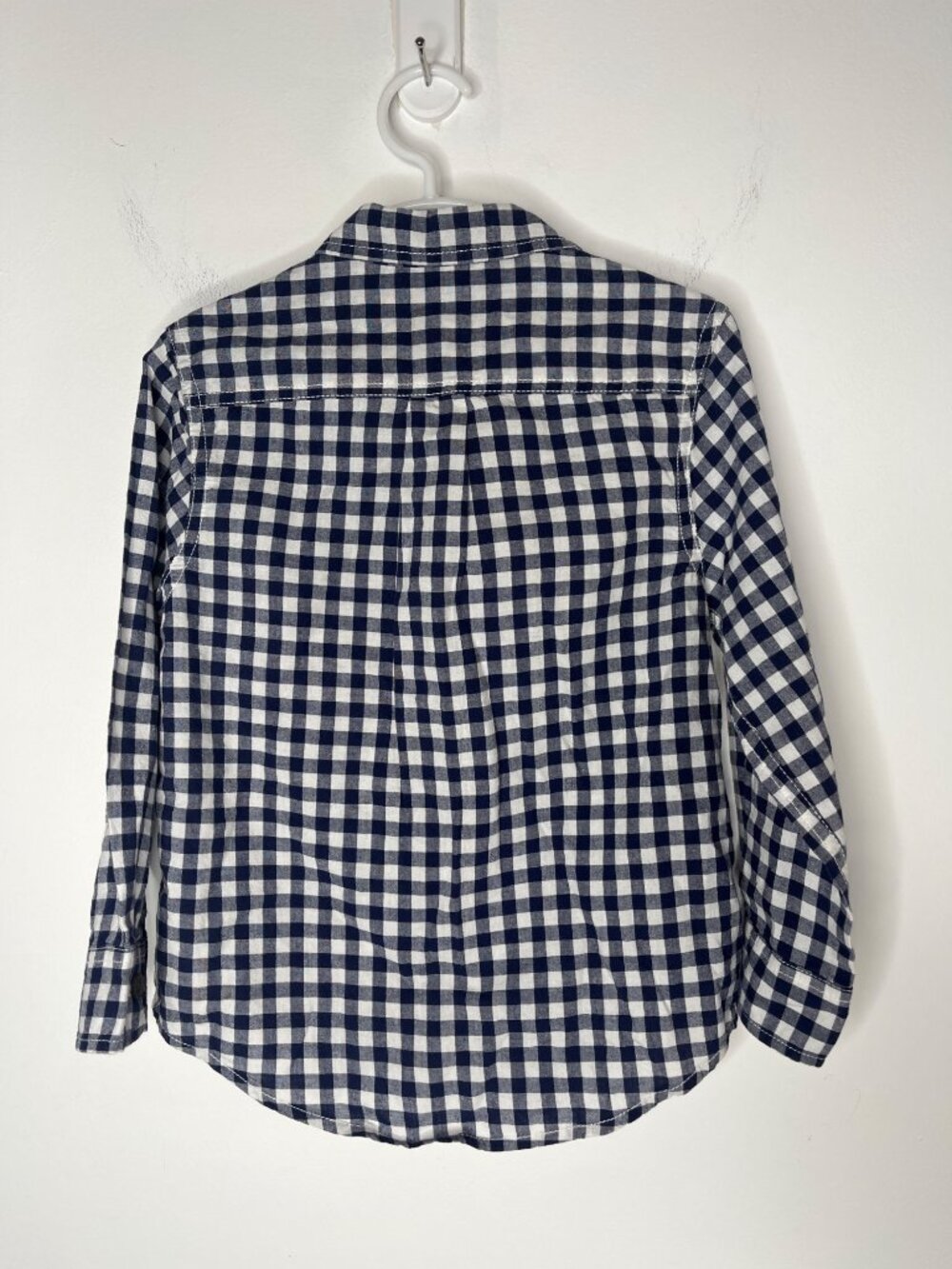 Cat & Jack Boys Plaid Button Down Shirt XS 4-5 Blue White Long Sleeve - Picture 3 of 12